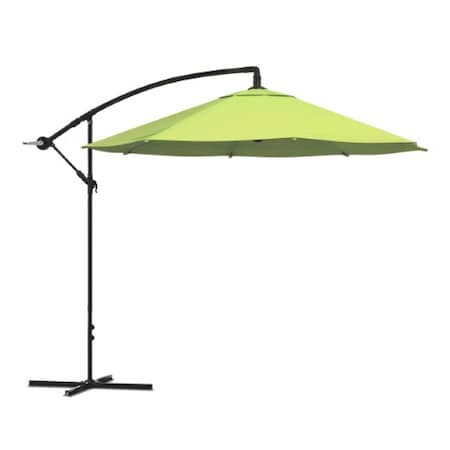 Nature Spring Patio Umbrella Cantilever Hanging Shade with Easy Crank and Base | Outdoor |10-foot (Green) 174086AXS